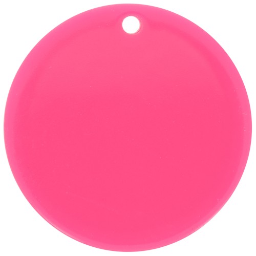 30 mm round pendant in transparent acetate - Fuchsia x1
