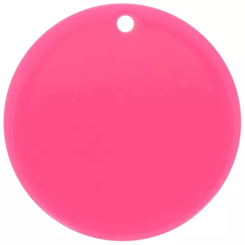 30 mm round pendant in transparent acetate - Fuchsia x1