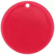 30 mm round pendant in transparent acetate - Cadmium Red x1