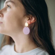 30mm Round clear acrylic pendant - Off-white x1