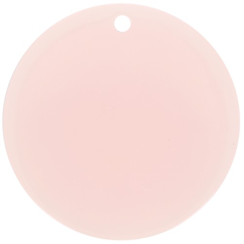 30 mm round pendant in transparent acetate - Pale pink x1