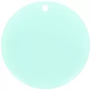 30mm Round clear acrylic pendant - Water green x1