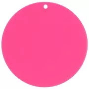 Round transparent acrylic pendant 50 mm - Fuchsia x1