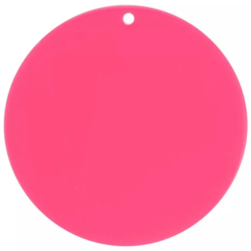 Round transparent acrylic pendant 50 mm - Fuchsia x1