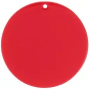 50mm Round transparent acrylic pendant - Cadmium Red x1