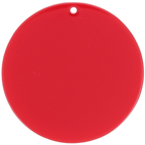 50mm Round transparent acrylic pendant - Cadmium Red x1