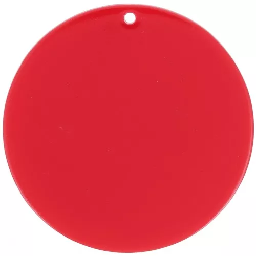 50mm Round transparent acrylic pendant - Cadmium Red x1