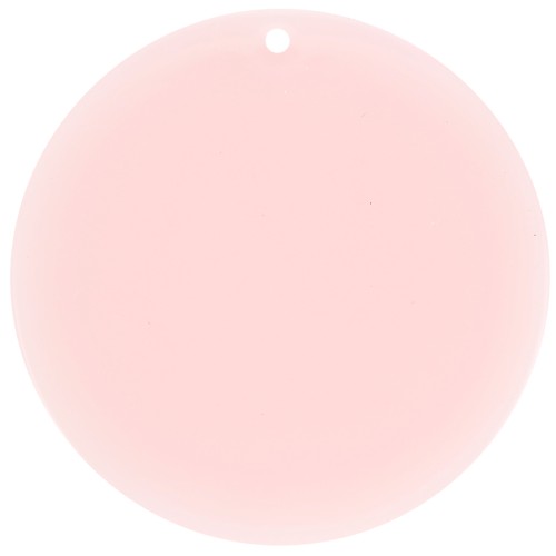 50mm Round transparent acrylic pendant - Pale pink x1