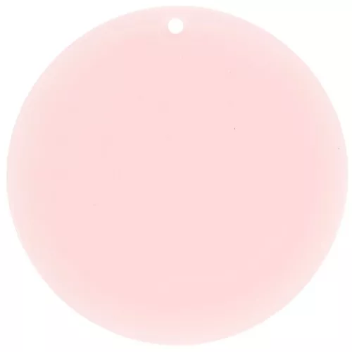 50mm Round transparent acrylic pendant - Pale pink x1