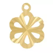 8mm 304L stainless steel ribbed flower charm - Gold x1