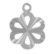 8mm 304L stainless steel ribbed flower charm x1