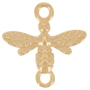 14mm 925 Sterling Silver bee Spacer - Fine Gold Plated x1|raw }}