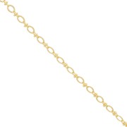 5mm Fancy mesh chain with striated oval rings - Gold Tone x50cm