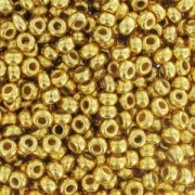 Preciosa Seed Beads 11/0 2 mm - 24K Gold-Plated x 10 g