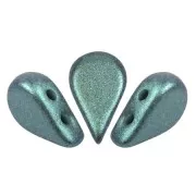 5x8mm Amos® Glass beads by Puca® - Stardust Green x10g