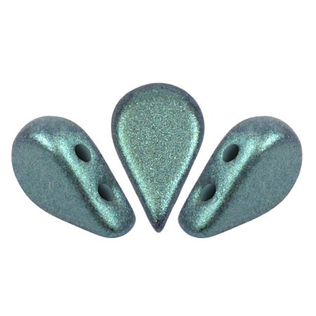 5x8mm Amos® Glass beads by Puca® - Stardust Green x10g