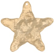 34x36mm Hammered star pendant - Fine Gold Plated x1