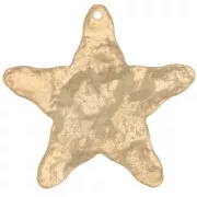 34x36mm Hammered star pendant - Fine Gold Plated x1