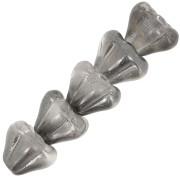 5x6mm flower Glass beads - Crystal Chrome x10