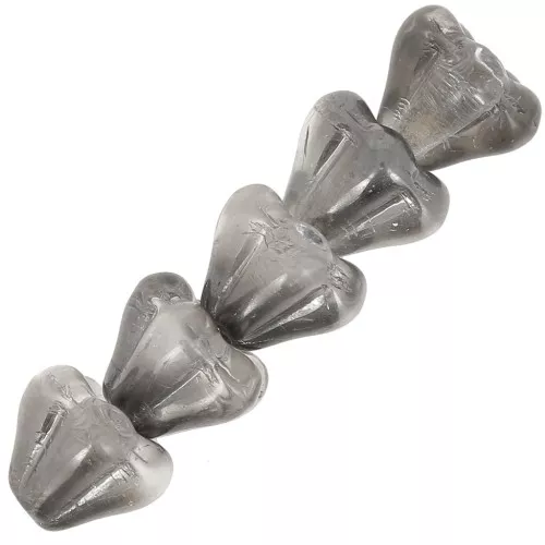 5x6mm flower Glass beads - Crystal Chrome x10