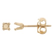 EarStuds 4 prongs for 3mm cabochon- Gold Filled x2|raw }}