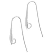 19mm 925 Sterling Silver Drop earwires x2|raw }}