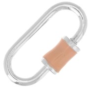 18x9mm 925 Sterling Silver Oval screw clasp - Epoxy Resin Nude x1|raw }}