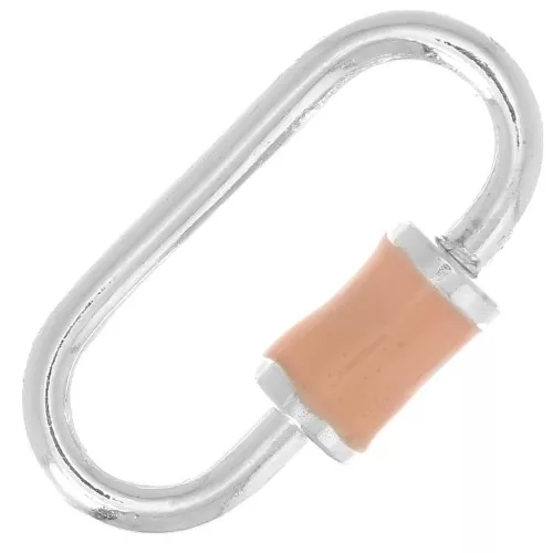 18x9mm 925 Sterling Silver Oval screw clasp - Epoxy Resin Nude x1
