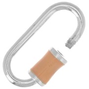 18x9mm 925 Sterling Silver Oval screw clasp - Epoxy Resin Nude x1