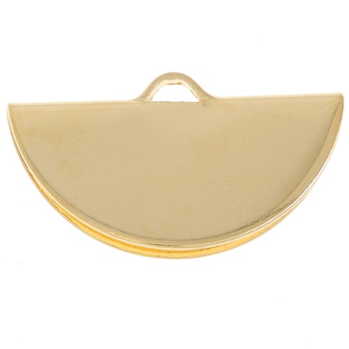 19.5x11mm half moon crimp ends - 3 microns Gold-plated x1