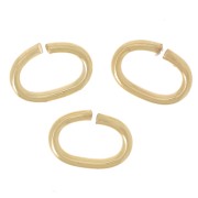 Open oval rings 7.5x5x1 mm - Gilded with fine gold x50