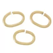 Open oval rings 7.5x5x1 mm - Gilded with fine gold x50