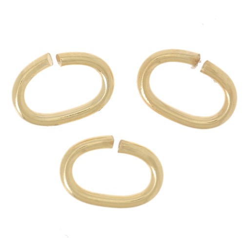 Open oval rings 7.5x5x1 mm - Gilded with fine gold x50