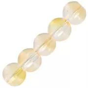 6mm Round glass beads - Transparent - Yellow - Gold x10