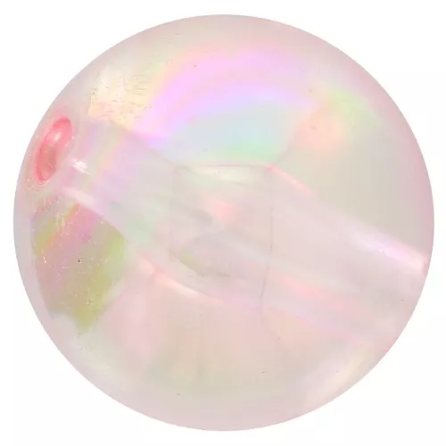 19mm Round acrylic beads - Transparent AB effect x4