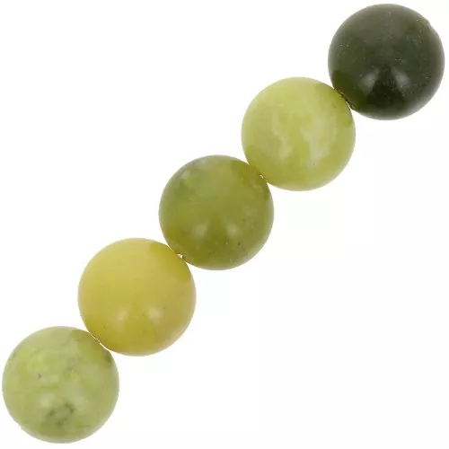 7mm Round gemstone beads - Nephrite jade x15