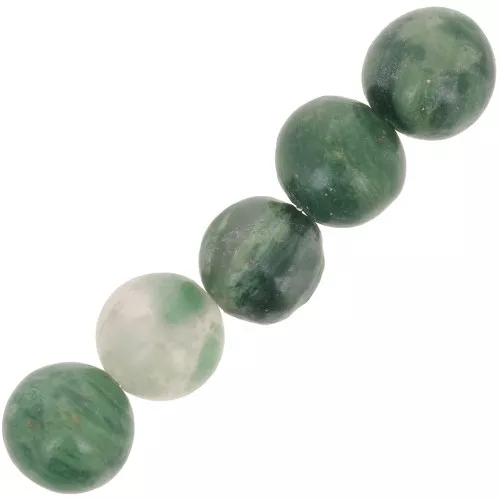 6mm Round gemstone beads - Green African Jade x15