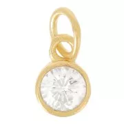 5mm Pendant with Perpendicular Ring with Zirconium Oxide - Fine Gold-plated x1