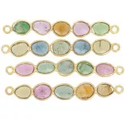29x4mm gemstone bar spacer - Fine Gold plated - Tourmaline x1