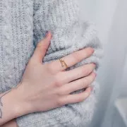 Fine adjustable double ring with zirconium oxides S50 to SS56 - Fine gold x1