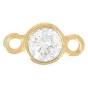 9.5x5mm 2-ring spacer with Zirconium oxide - Fine Gold Plated x1|raw }}