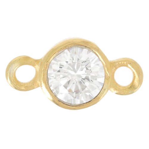 9.5x5mm 2-ring spacer with Zirconium oxide - Fine Gold Plated x1