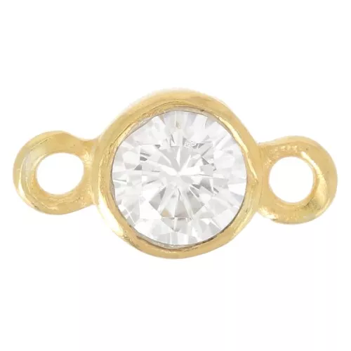 9.5x5mm 2-ring spacer with Zirconium oxide - Fine Gold Plated x1