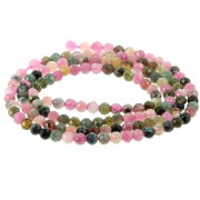 Round faceted 3.5 mm gemstone beads - Tourmaline x38.5cm