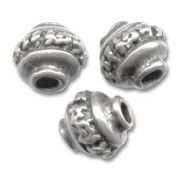 Metal beads old silver tone 8mm x5|raw }}