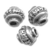 Metal beads old silver tone 8mm x5