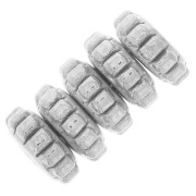 5mm 304L stainless steel Roundel beads with small balls x5