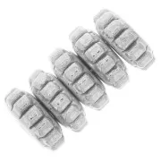 5mm 304L stainless steel Roundel beads with small balls x5