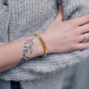 6x160mm 316L stainless steel jonc bracelet - Gold x1