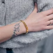 6x160mm 316L stainless steel jonc bracelet - Gold x1